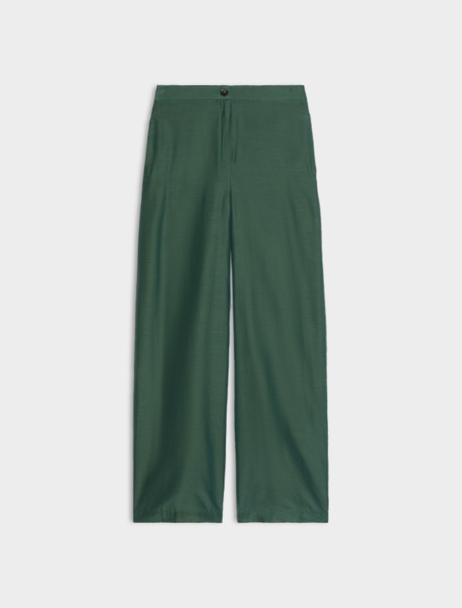 Silk-blend muslin trousers - 
