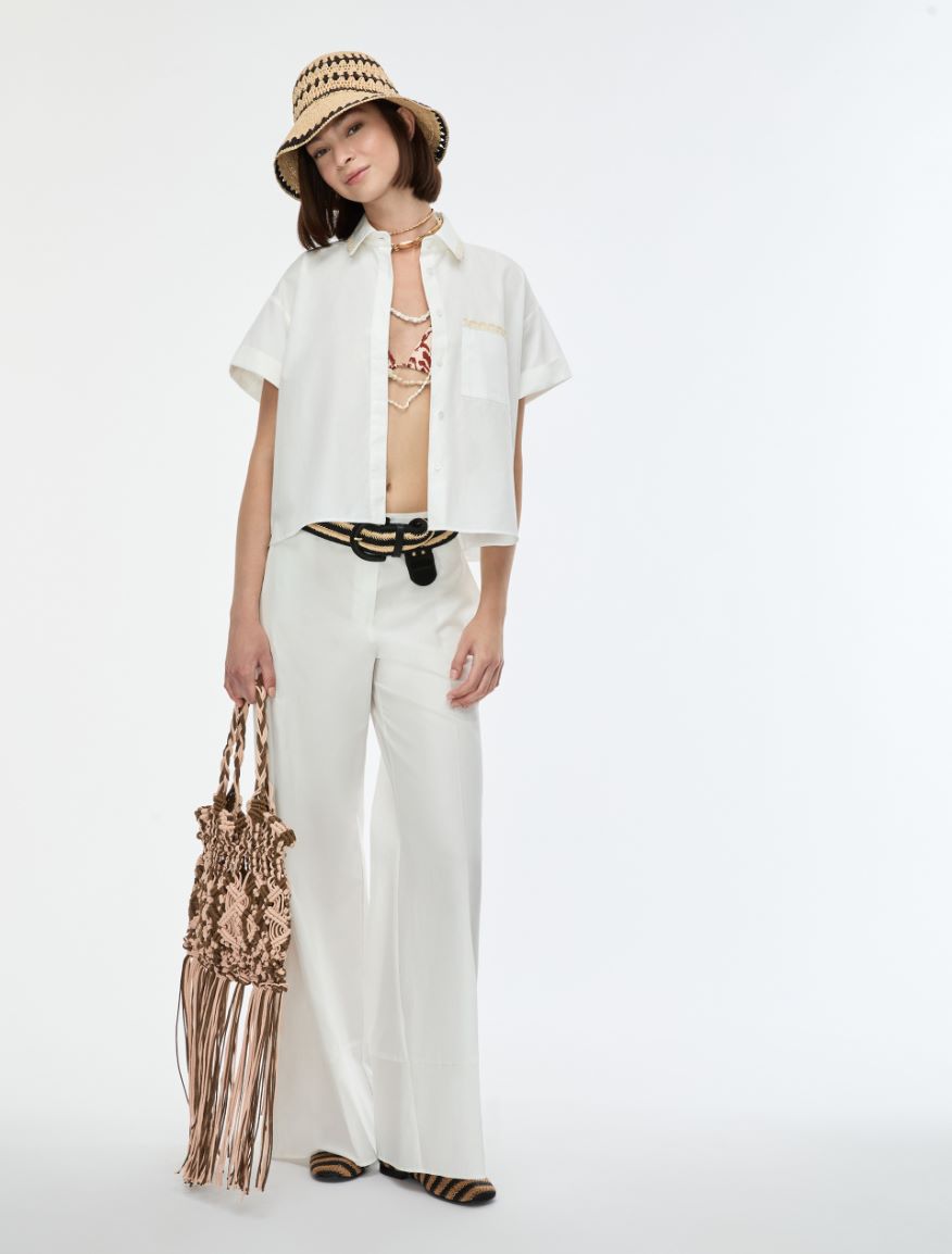 Wide-leg trousers - WHITE - Iblues - 4