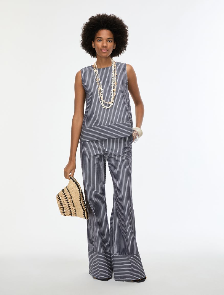 Wide-leg trousers - NAVY - Iblues - 4