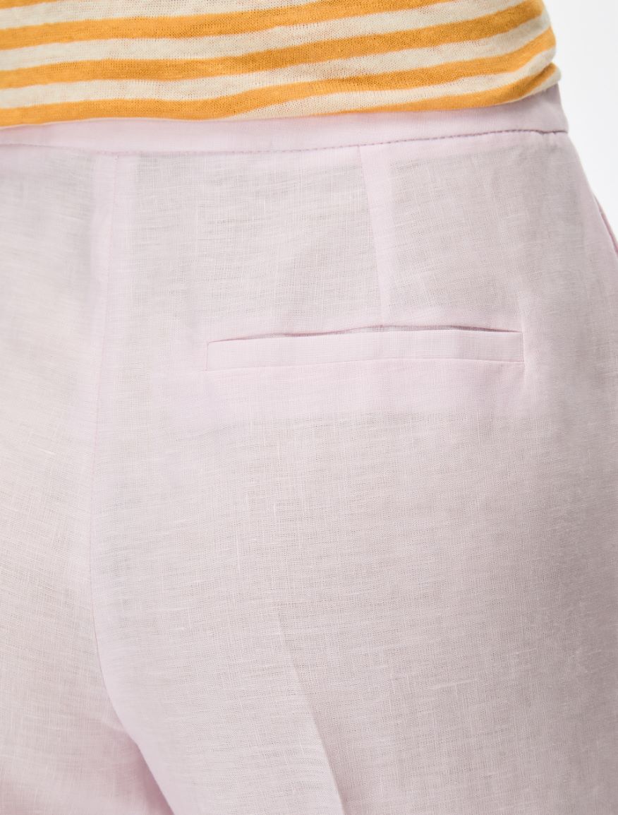 Linen trousers - PINK - Iblues - 3