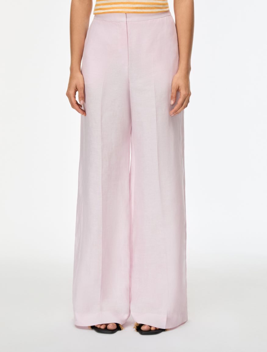 Linen trousers - PINK - Iblues