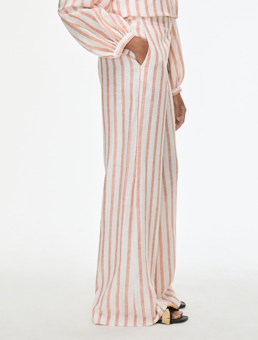 Linen trousers - ORANGE - Iblues - 3