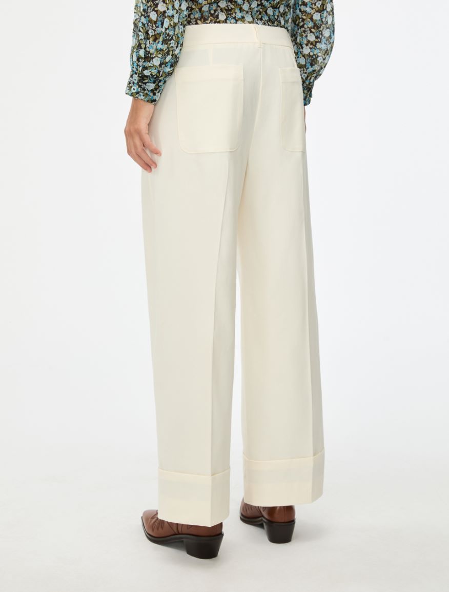 Wide-leg trousers - WOOL WHITE - Iblues - 2