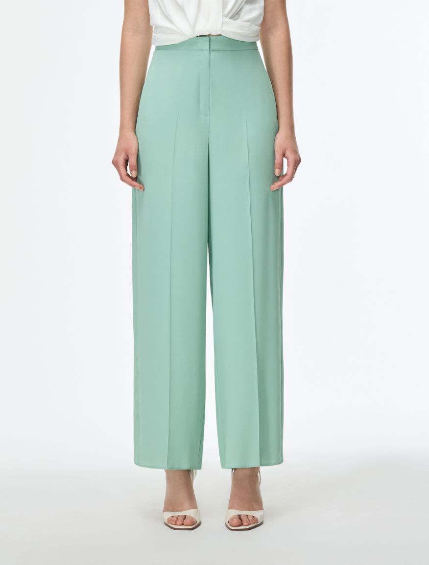 Silk-blend trousers - MINT - Iblues