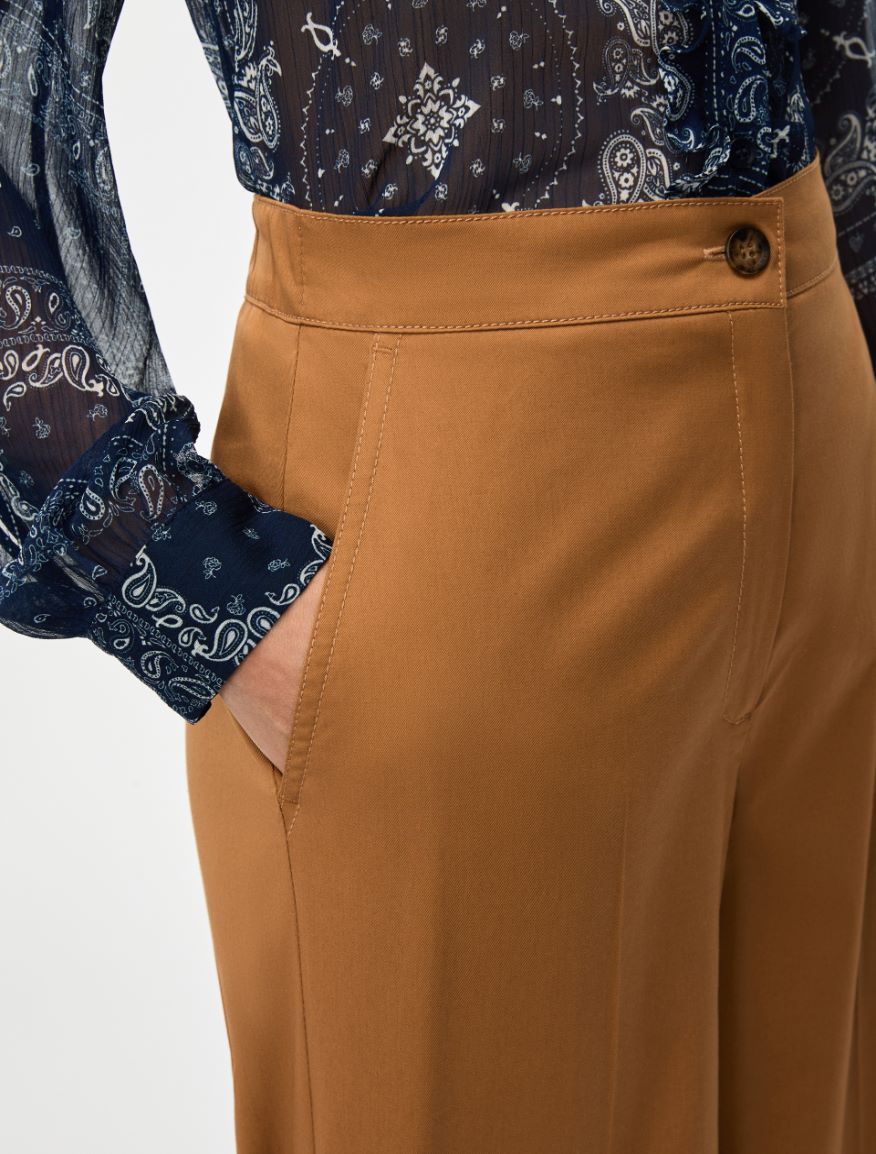 Wide-leg trousers - TOBACCO BROWN - Iblues - 3