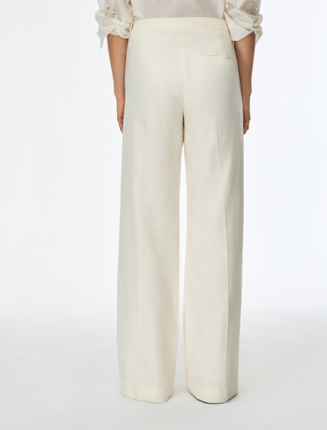 Linen-blend trousers - 