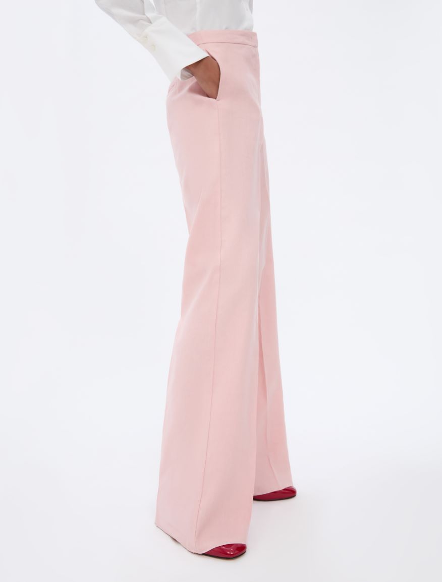 Linen-blend trousers - POWDER - Iblues - 3