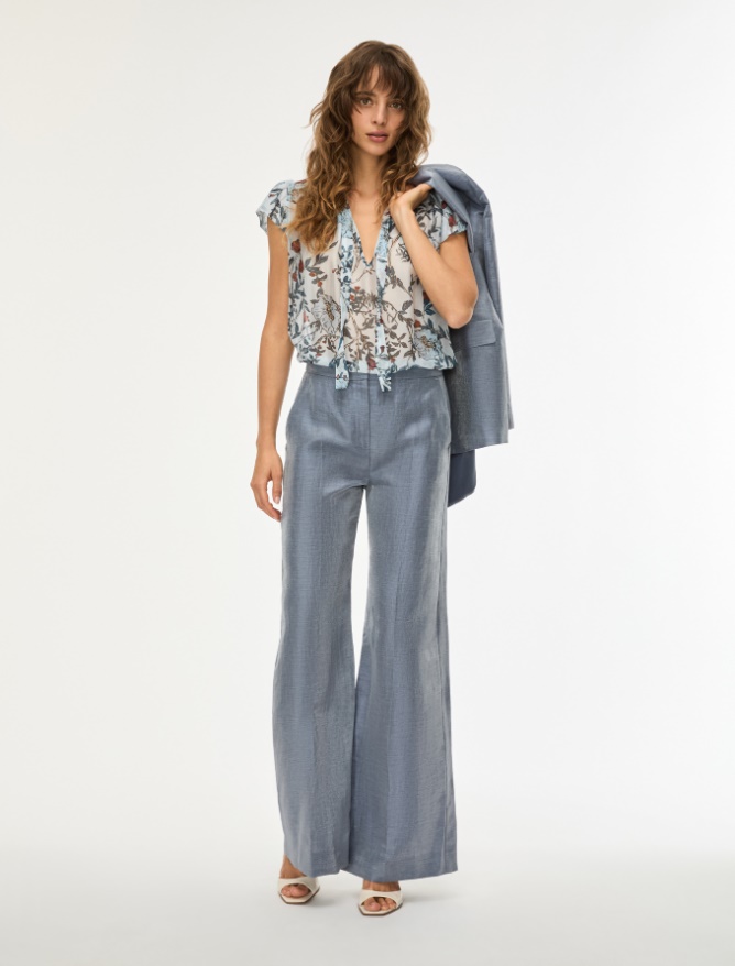 Linen-blend trousers - 