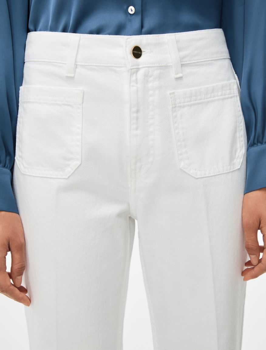 Cotton trousers - OPTICAL WHITE - Iblues - 3