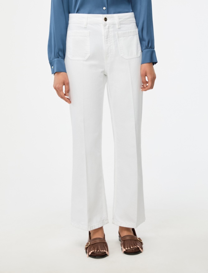Cotton trousers - OPTICAL WHITE - Iblues