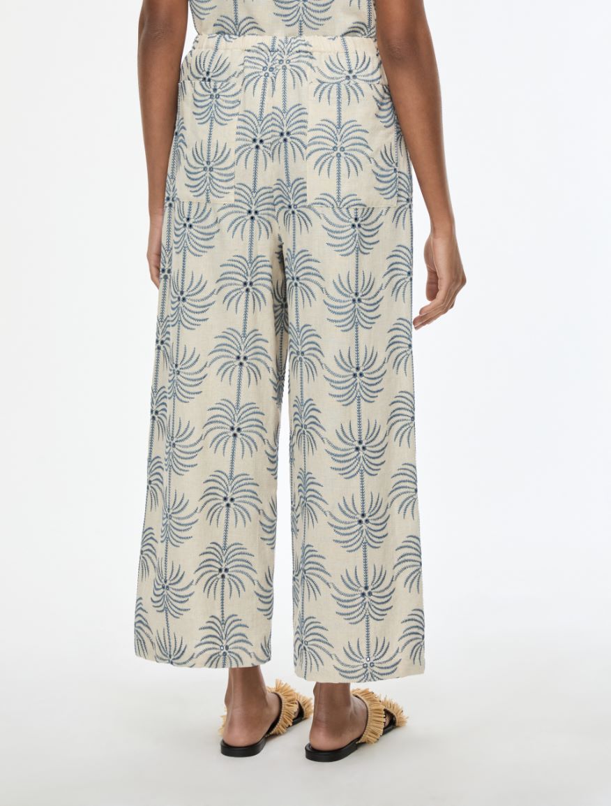 Embroidered trousers - ECRU - Iblues - 2