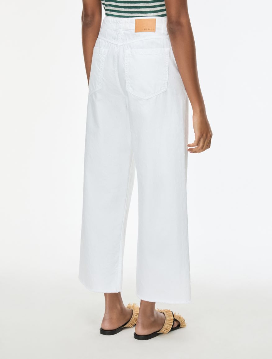 Jacquard trousers - OPTICAL WHITE - Iblues - 2