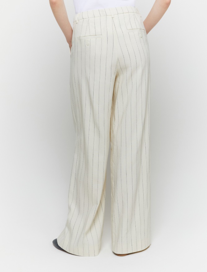 Pantaloni wide leg - LATTE