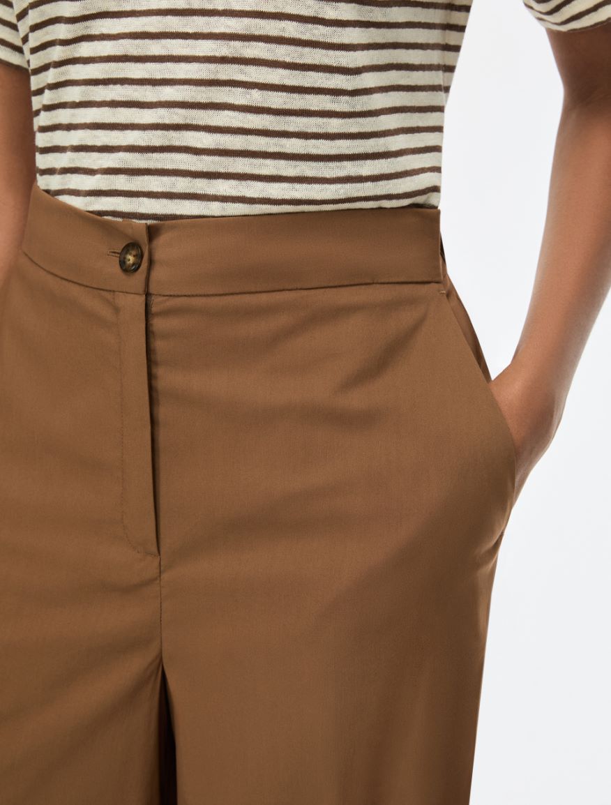 Stretch poplin trousers - COCOA - Iblues - 3