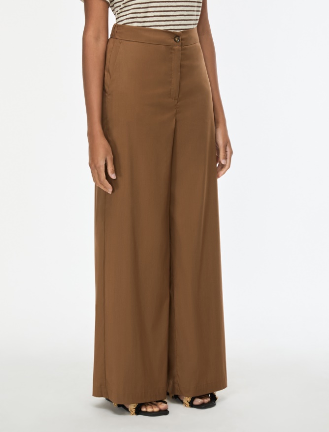 Stretch poplin trousers - COCOA - Iblues