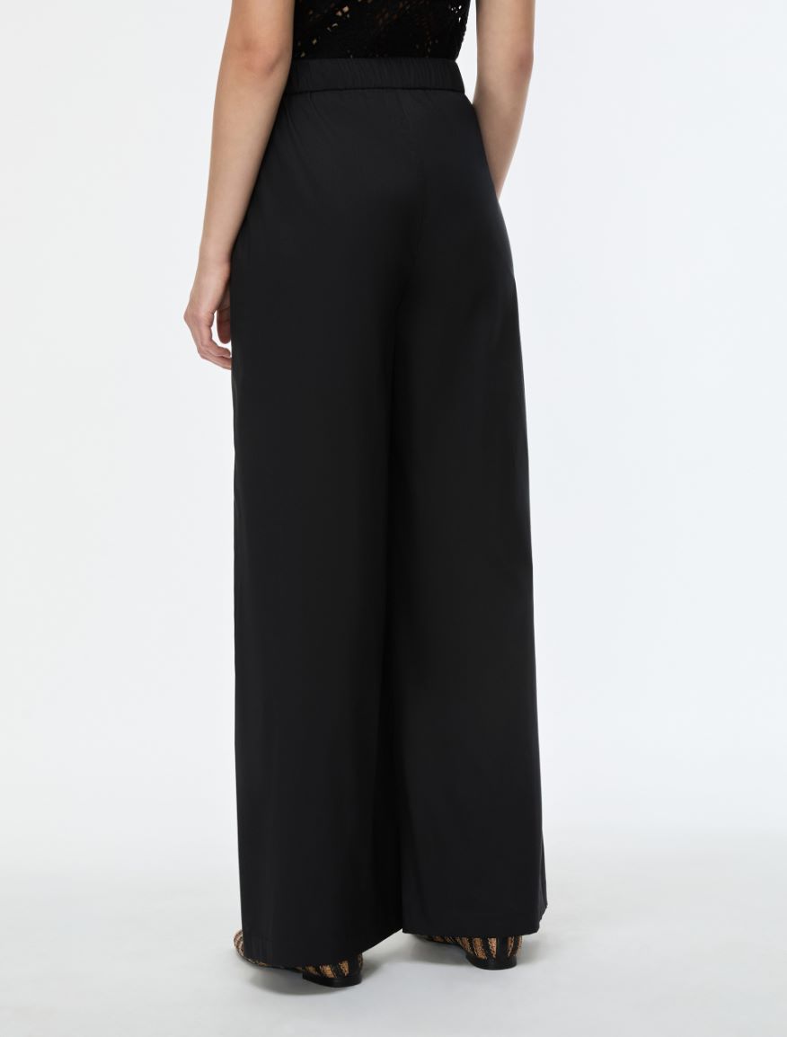 Stretch poplin trousers - BLACK - Iblues - 2