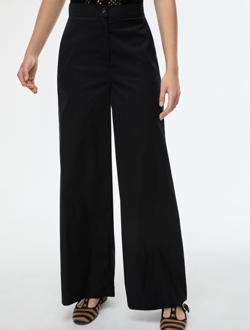 Stretch poplin trousers - BLACK - Iblues - 3