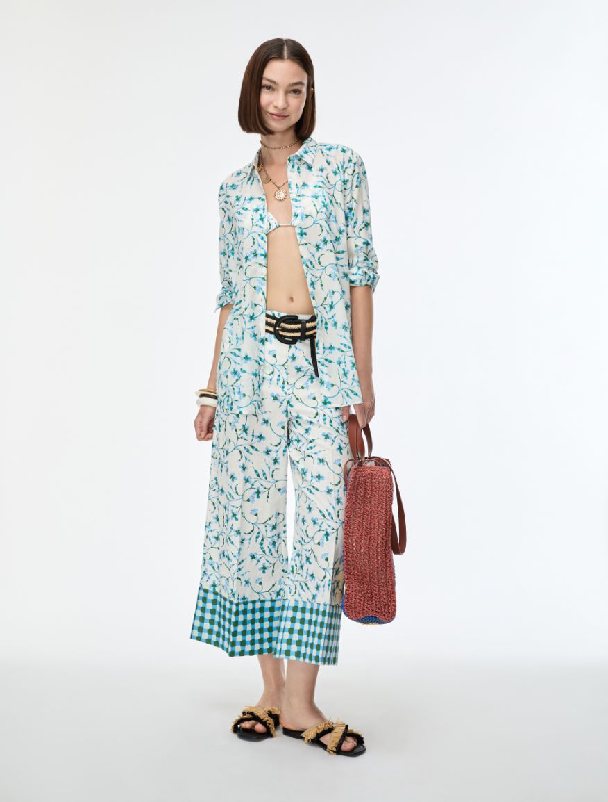 Printed trousers - IVORY - Iblues - 4