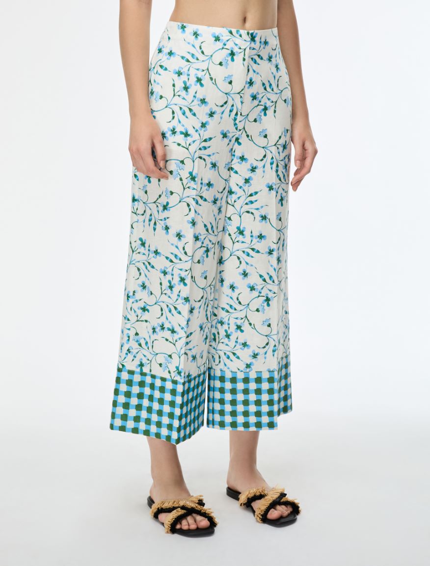 Printed trousers - IVORY - Iblues
