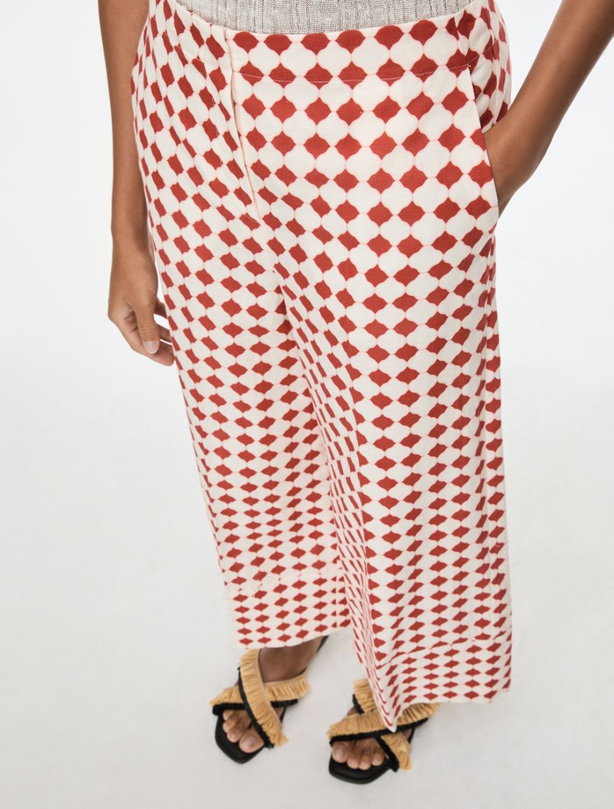 Printed trousers - BORDEAUX - Iblues - 3