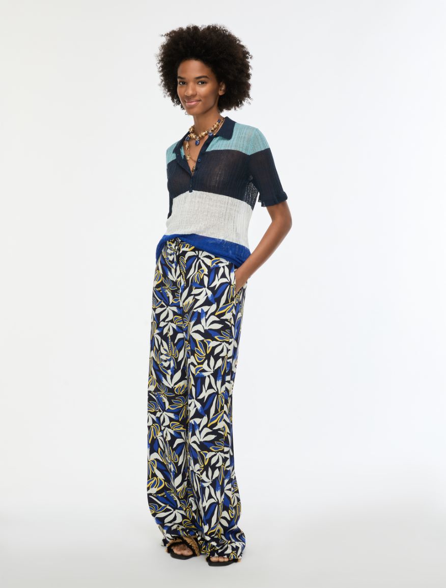 Flowing trousers - CORNFLOWER BLUE - Iblues - 4