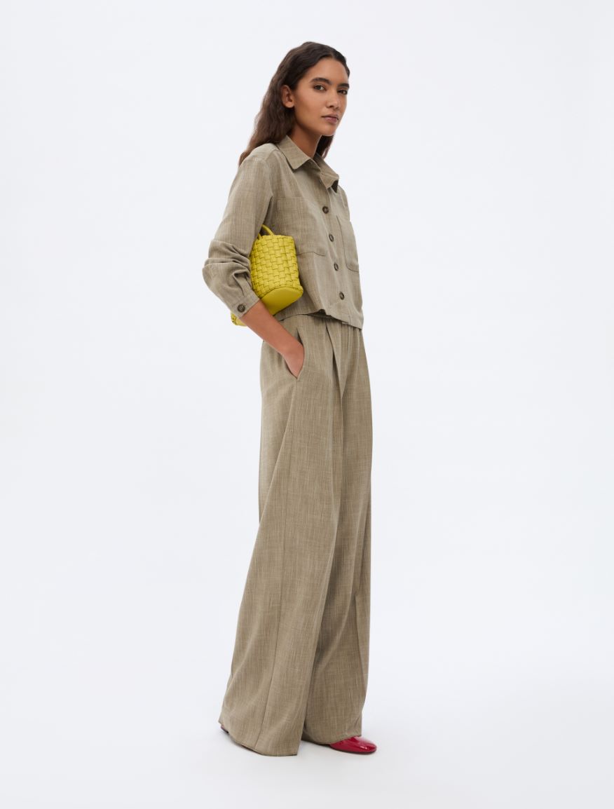 Palazzo trousers - OLIVE - iBlues - 4