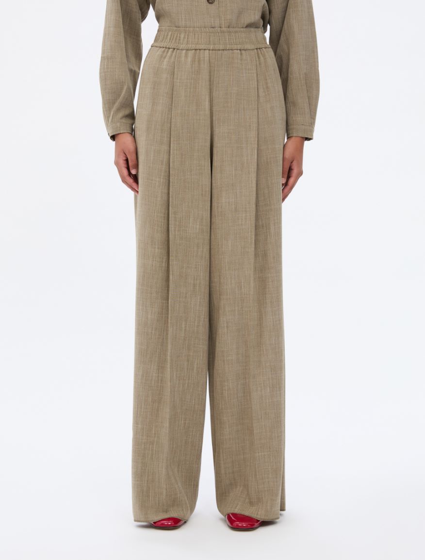 Palazzo trousers - OLIVE - Iblues