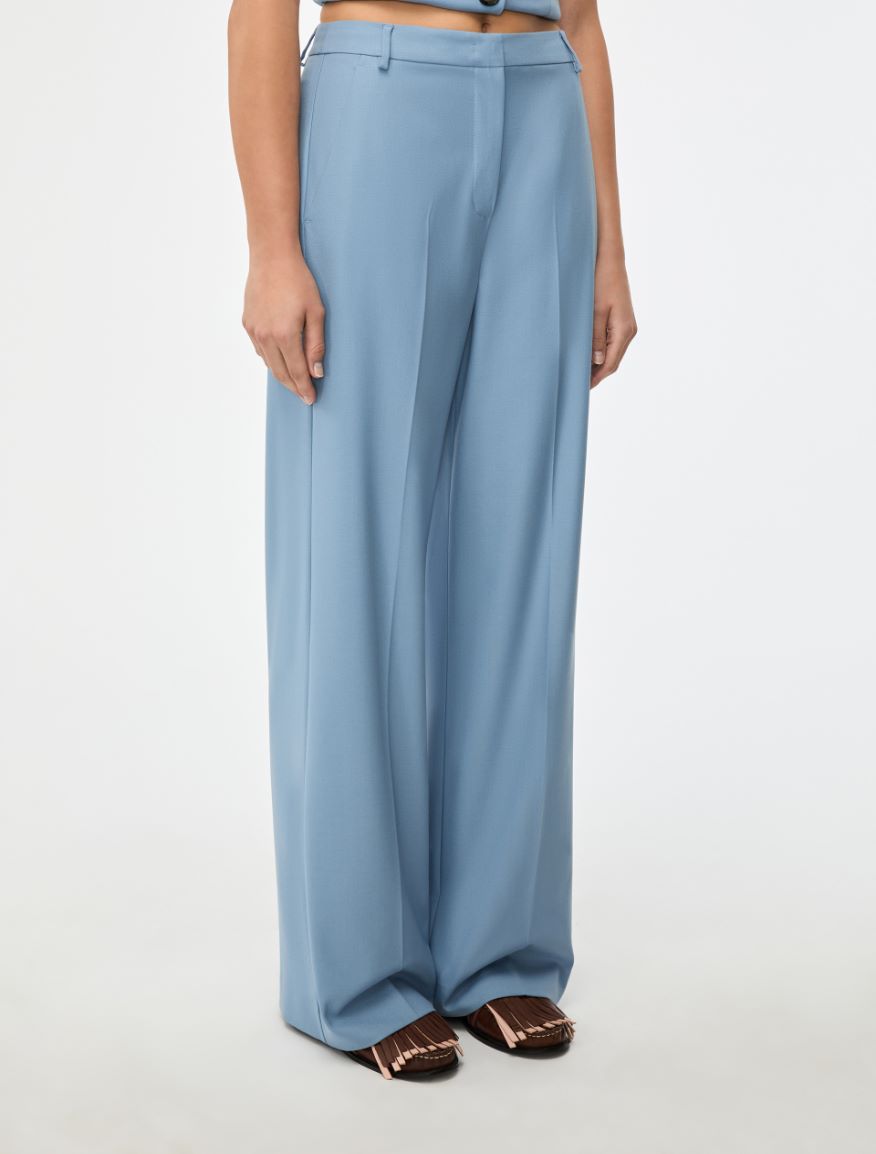 Wide-leg trousers - DARK BLUE - Iblues - 4
