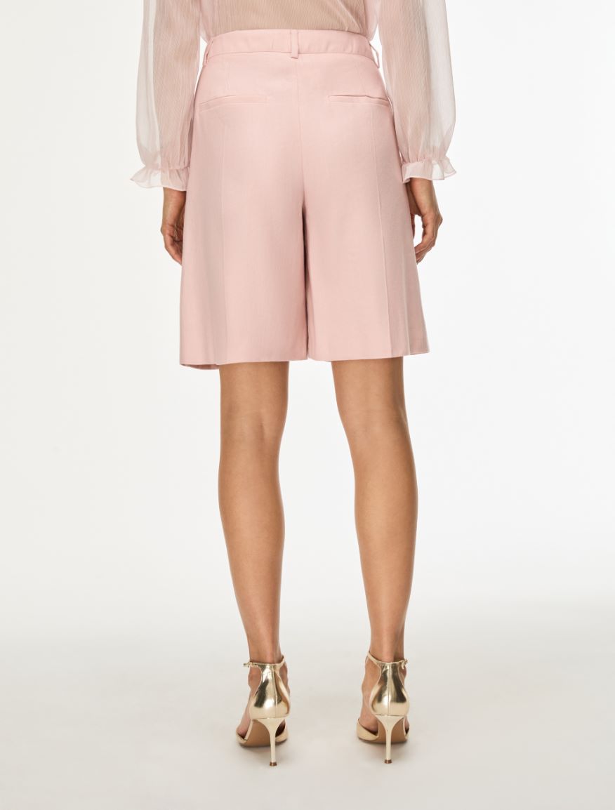 Linen-blend Bermuda shorts - POWDER - Iblues - 2