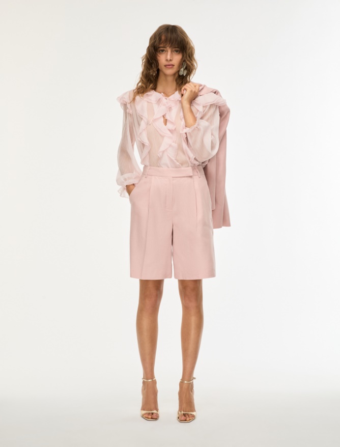 Linen-blend Bermuda shorts - 