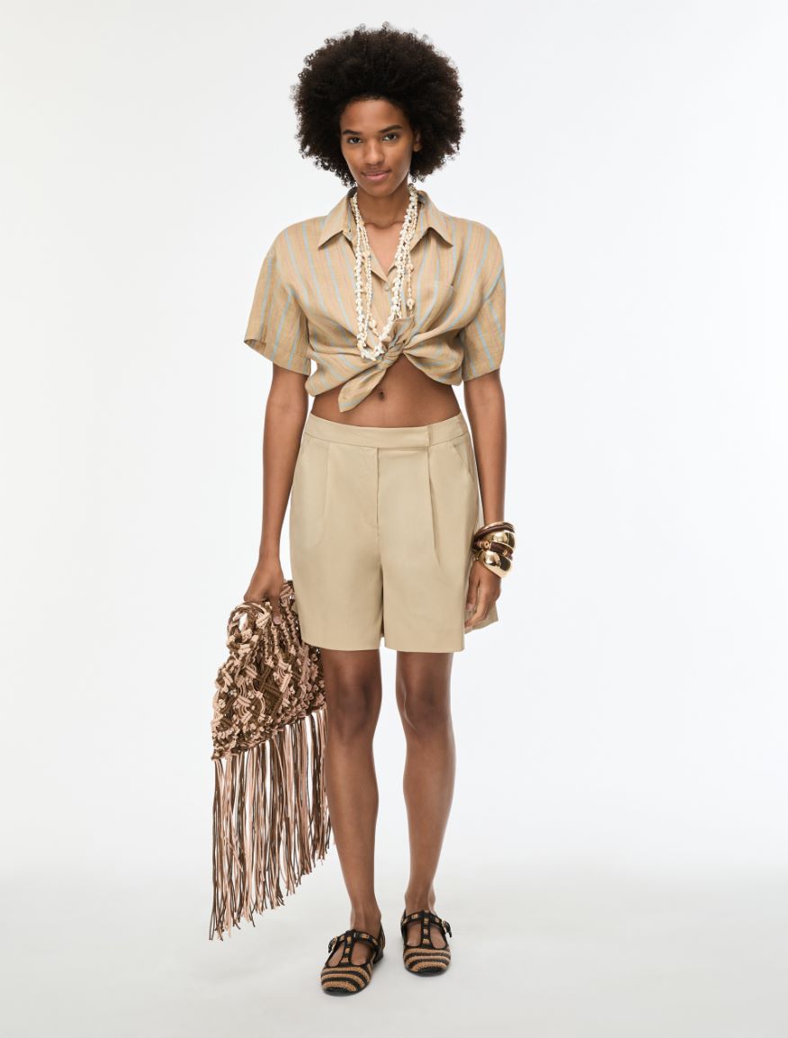 Cotton-blend shorts - SAND - Iblues - 4