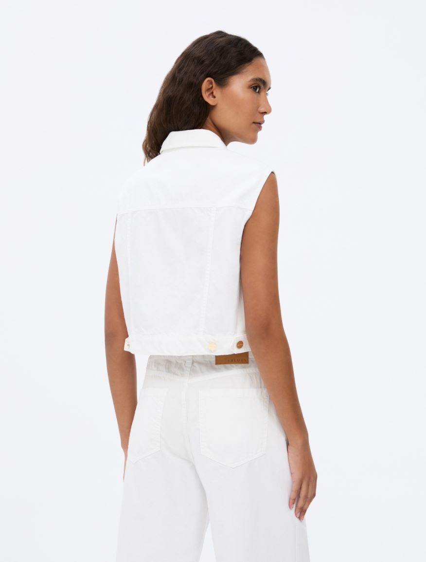 Cropped gilet - OPTICAL WHITE - Iblues - 2