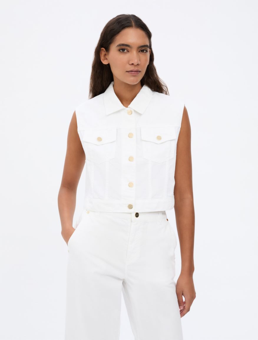 Cropped gilet - OPTICAL WHITE - Iblues