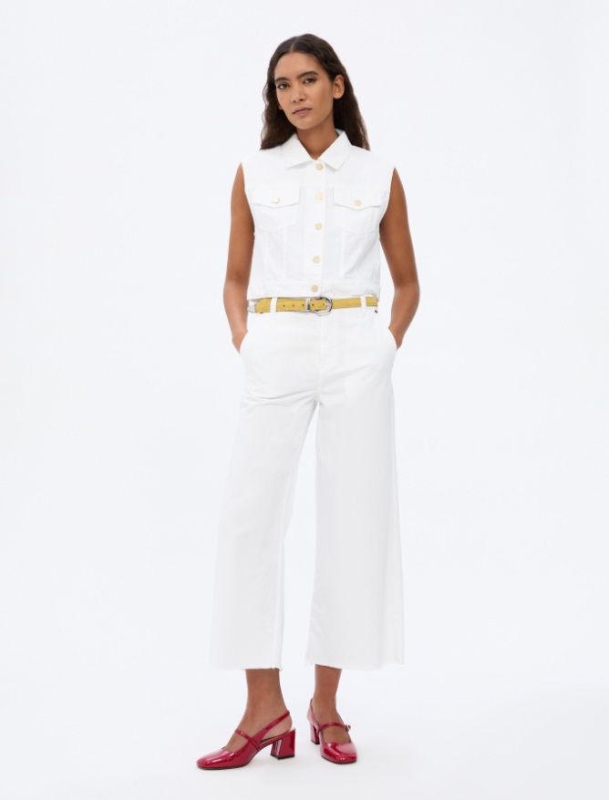 Cropped gilet - OPTICAL WHITE - Iblues