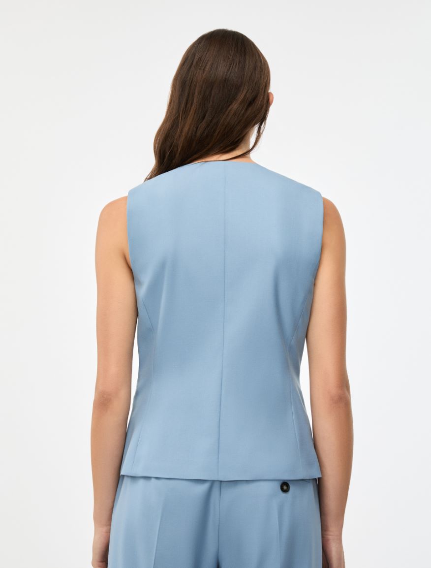 Crew-neck gilet - DARK BLUE - Iblues - 2