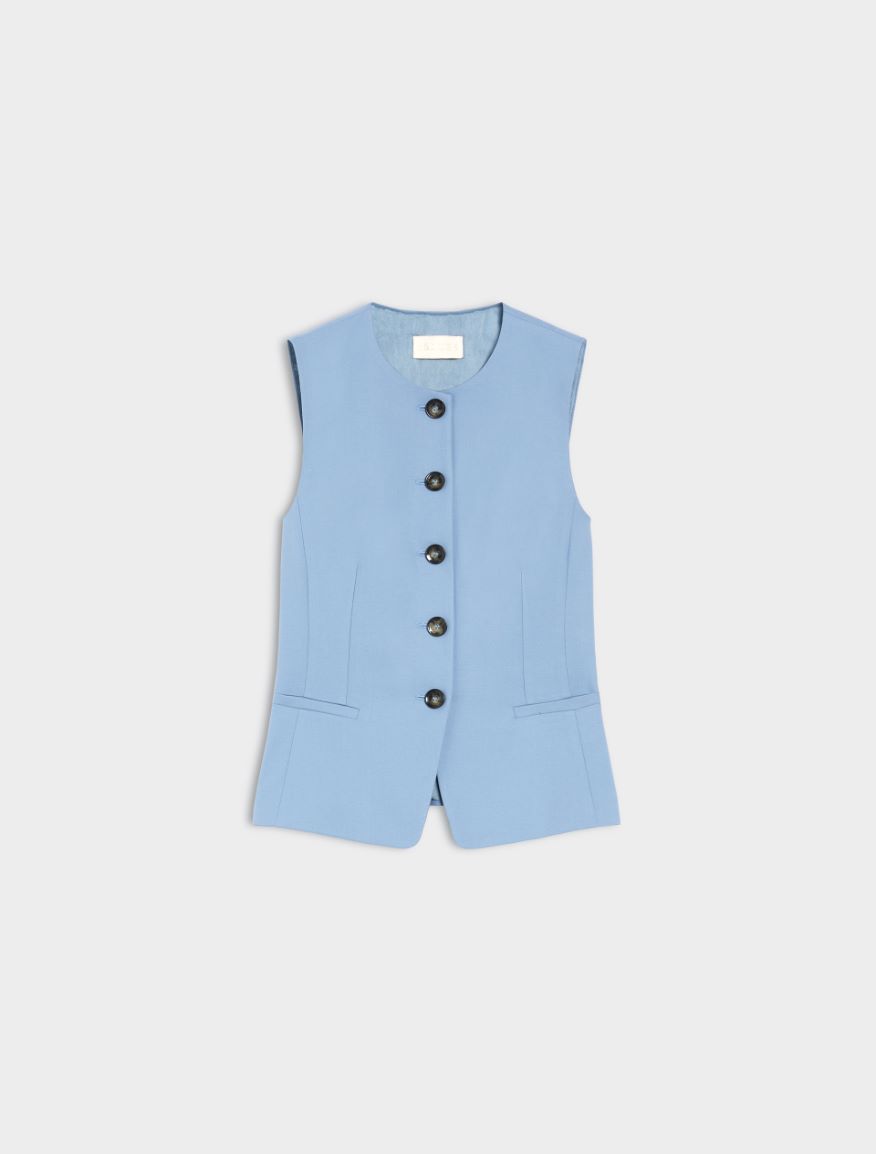 Crew-neck gilet - DARK BLUE - Iblues - 5