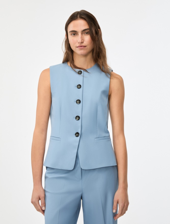 Crew-neck gilet - DARK BLUE - Iblues