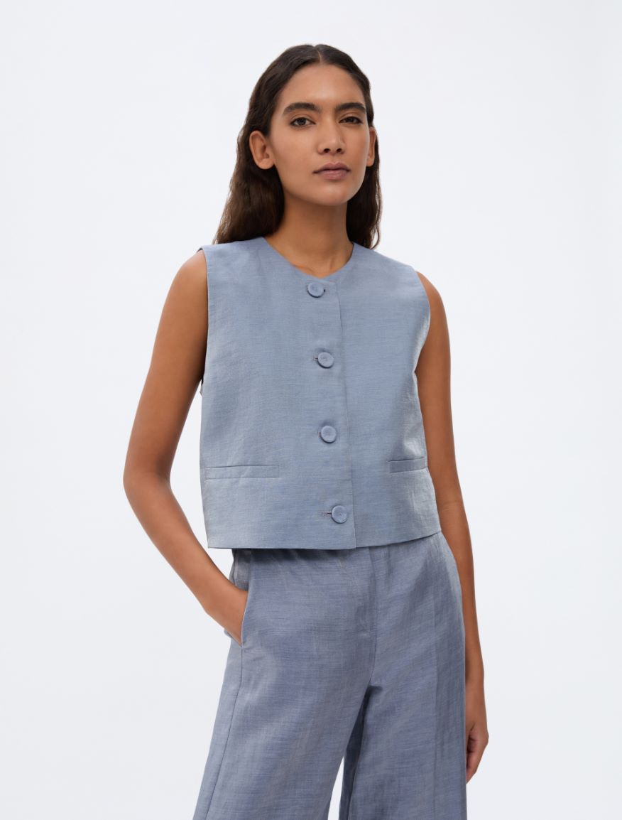 Crew-neck gilet - AVIO - Iblues