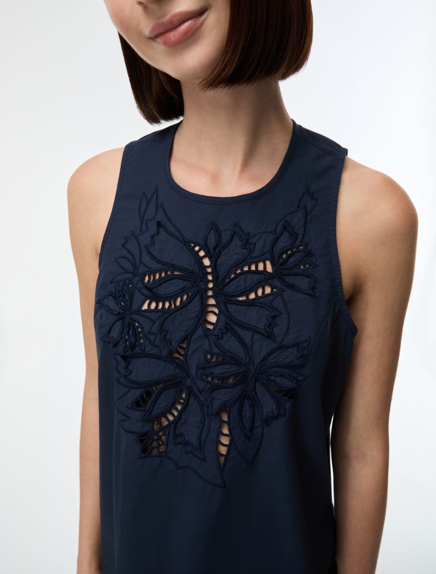 Embroidered top - NAVY - Iblues - 3