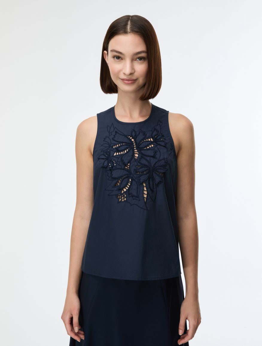 Embroidered top - NAVY - Iblues - 4