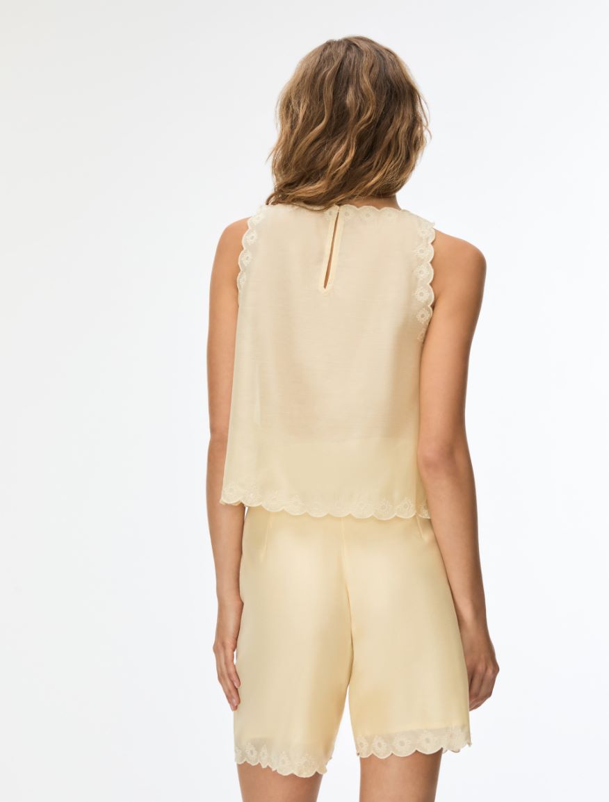 Broderie anglaise top - BISCUIT - Iblues - 2
