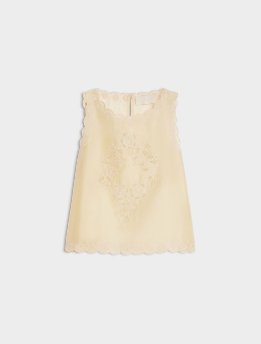 Broderie anglaise top - BISCUIT - Iblues - 5