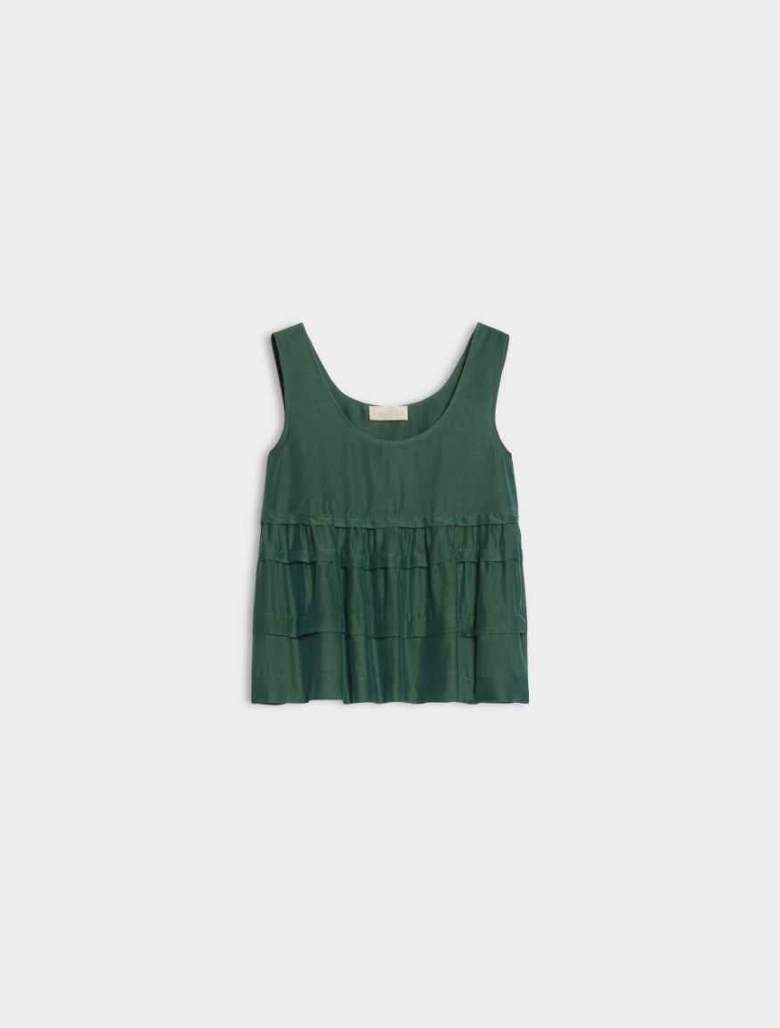 Silk-blend top - GREEN - Iblues - 5