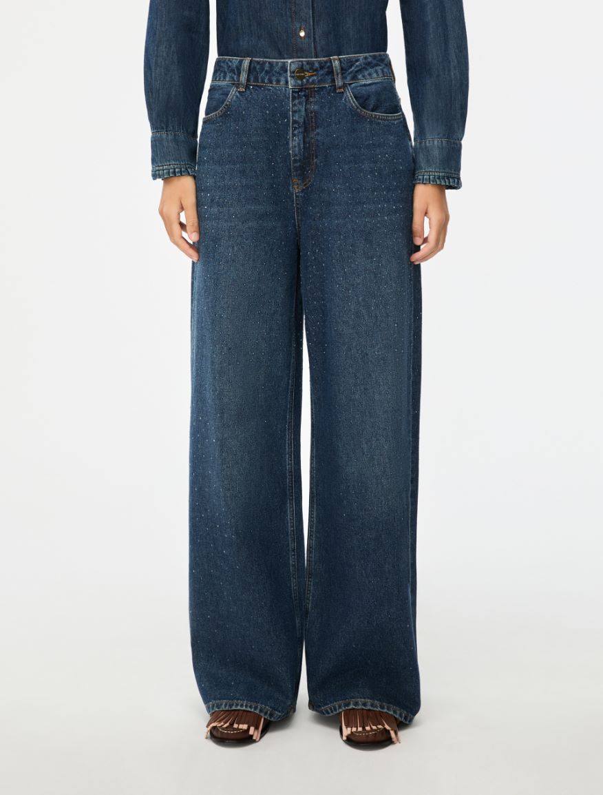 Rhinestone jeans - NAVY - Iblues