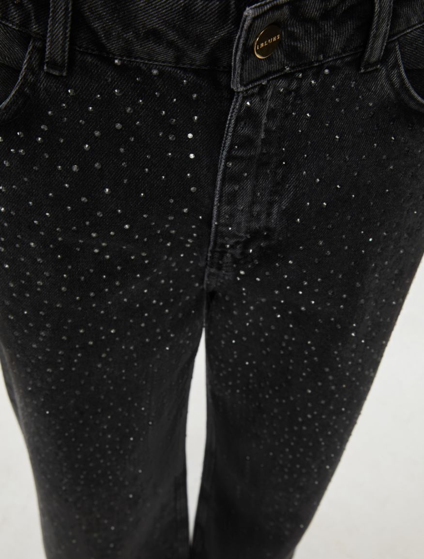 Rhinestone jeans - BLACK - Iblues - 3