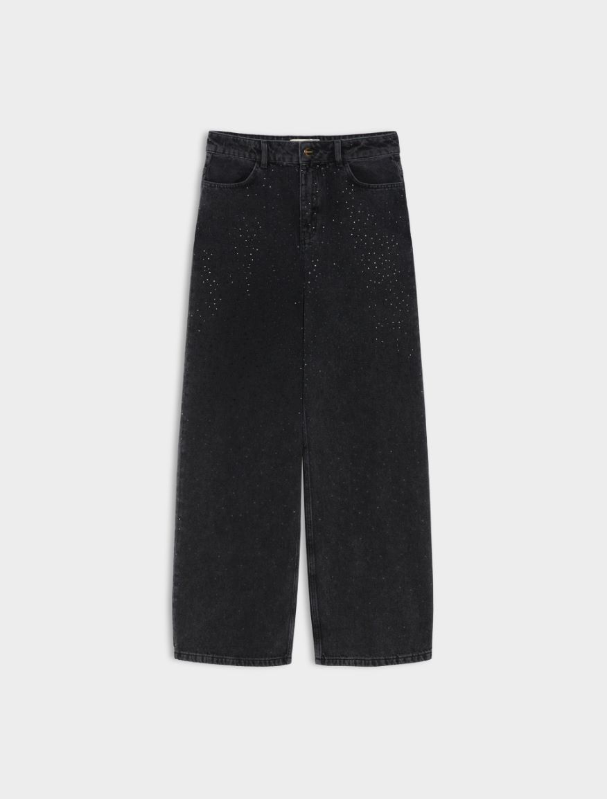 Rhinestone jeans - BLACK - Iblues - 5