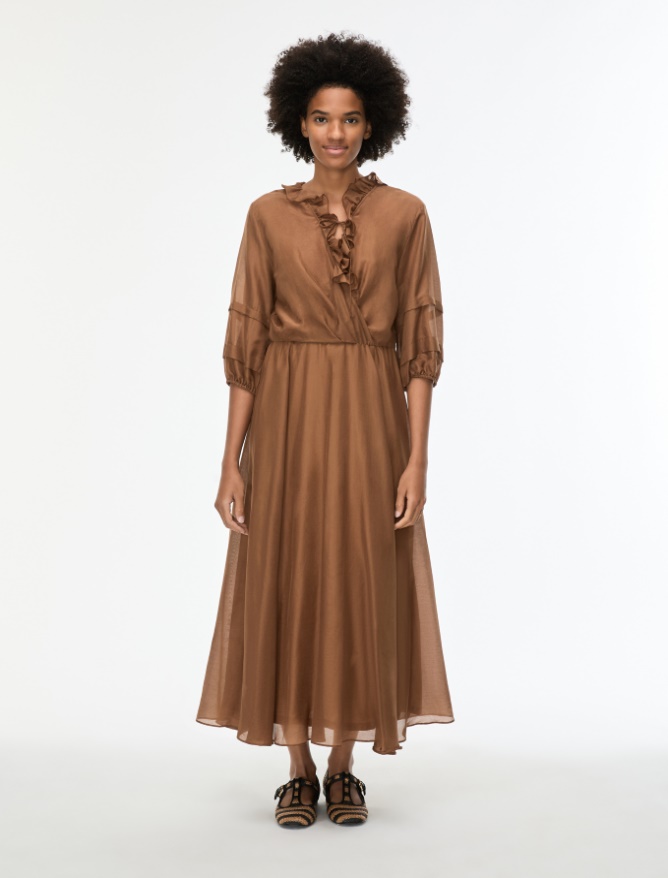 Long silk-blend dress - 