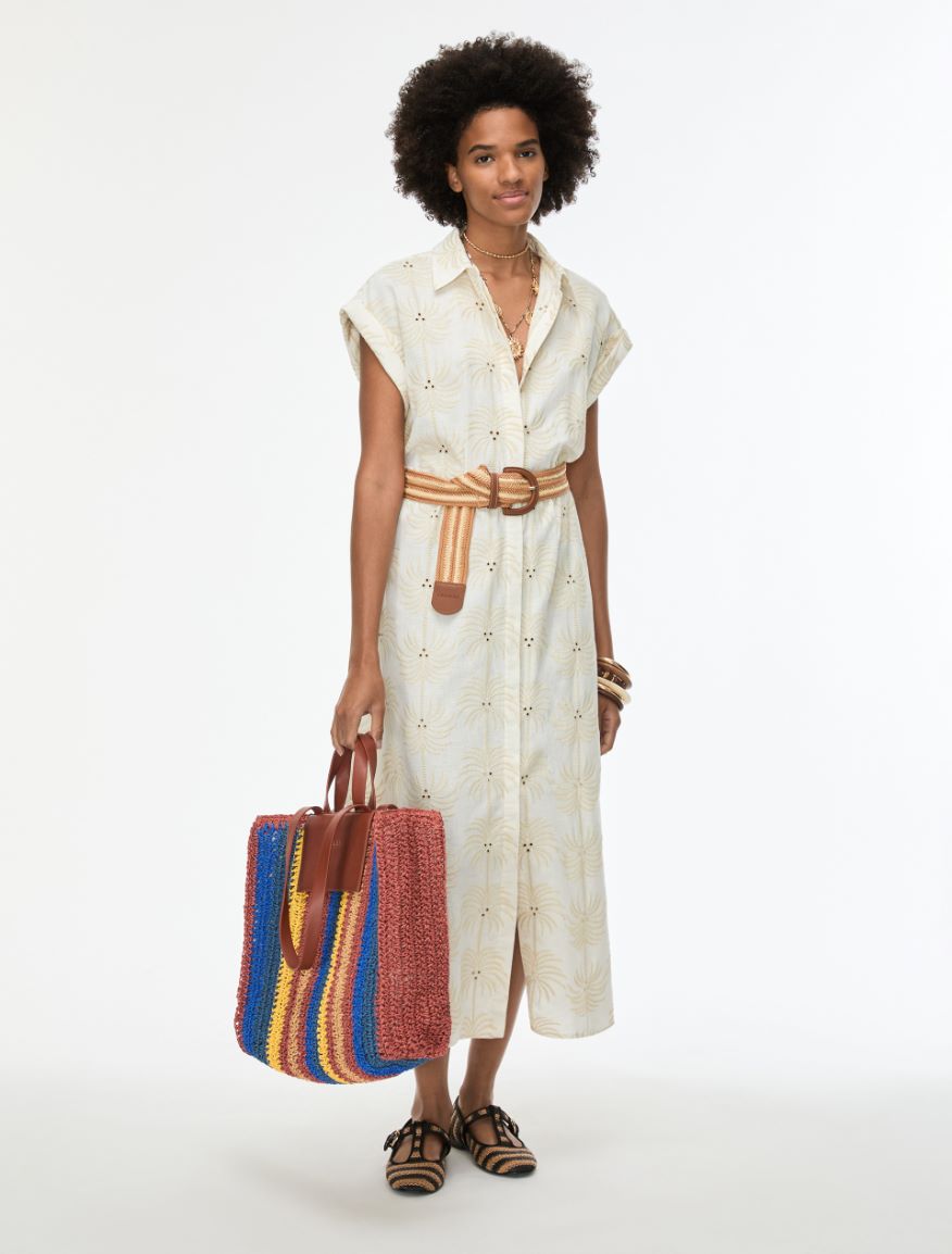 Embroidered dress - IVORY - Iblues