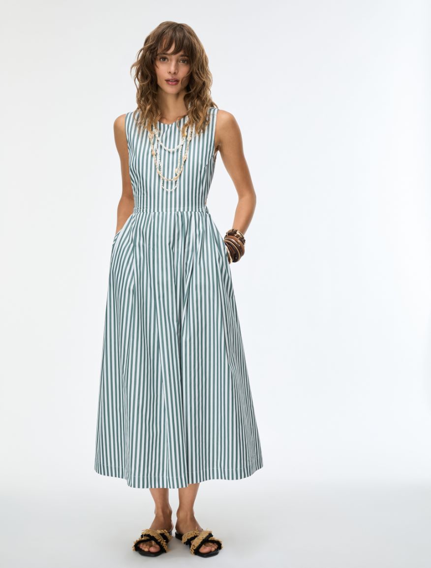 Fitted-waist dress - GREEN - Iblues