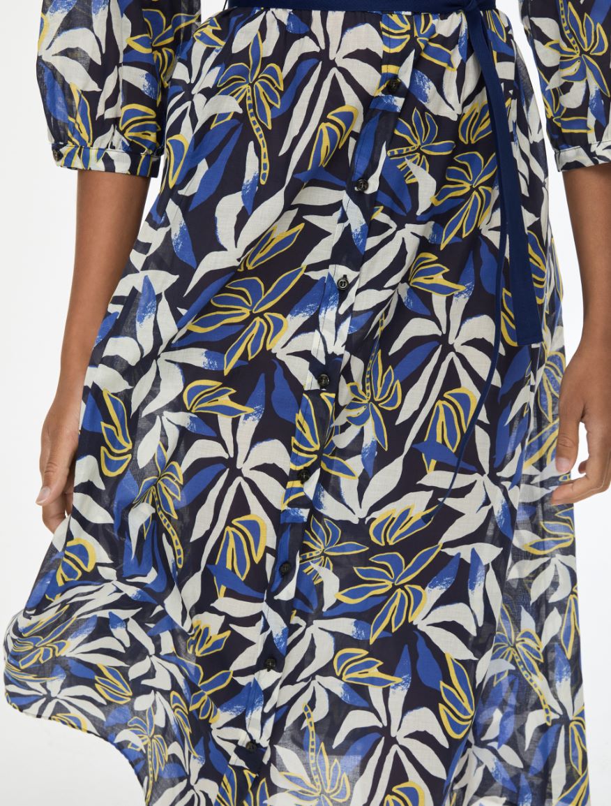 Flared, figure-skimming dress - CORNFLOWER BLUE - Iblues - 3